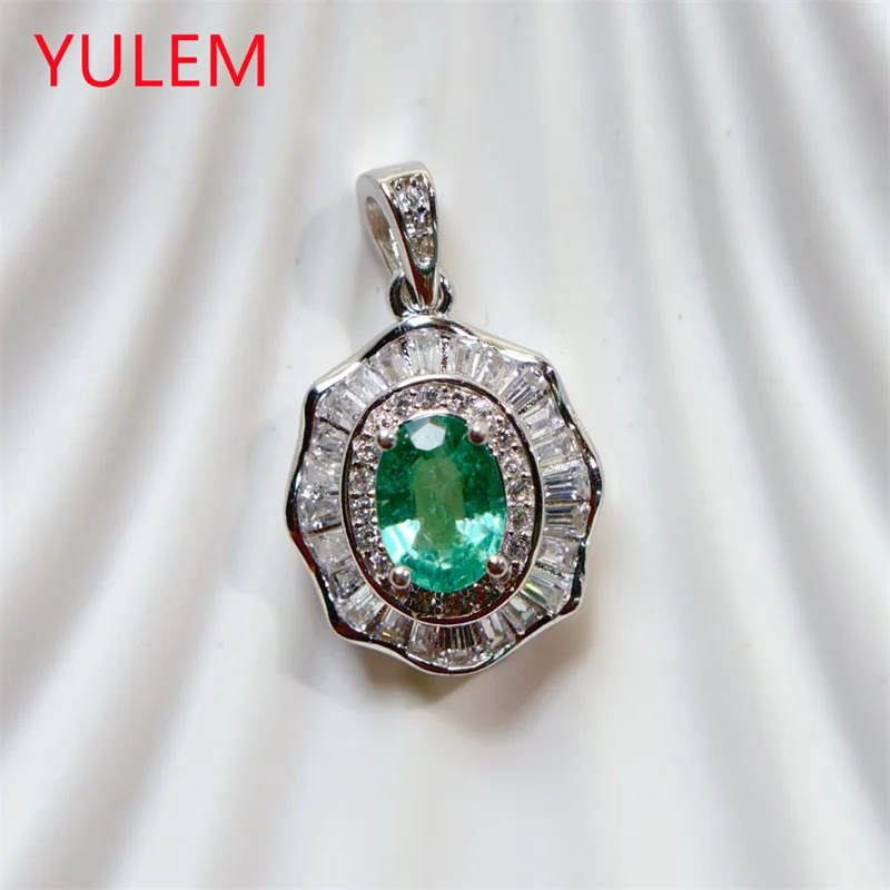 

Ожерелье с подвеской из натурального изумруда, овальное 5x7 мм, настоящий драгоценный камень, женские украшения, серебро 925 пробы, подарок для женщин, мамы, жены