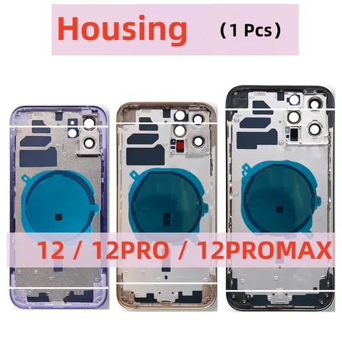 Carcasa trasera para iPhone 12PRO 12PROMAX cubierta de batería + chasis de marco medio + con botones laterales + bandeja SIM, herramientas 12 cubierta trasera de carcasa