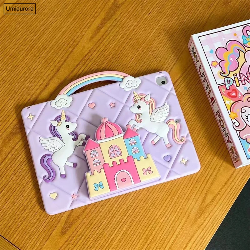 3D unicorn cute tablet case cartoon for iPad Air 11 Pro11 2024 Air4 10.9 iPad 10.2 78 9th Air1 air2 Pad 5 6th 9.7 mini 5 4 3 2 1