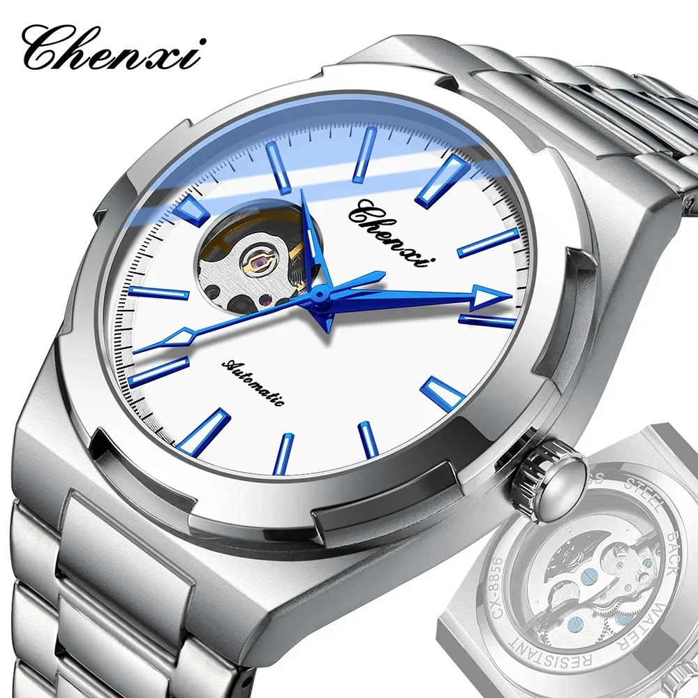 

CHENXI 8856 Mechanical Wristwatches Stainless Steel Fashion Sports Waterproof Watches for Men Hollow Out Automatic Movement