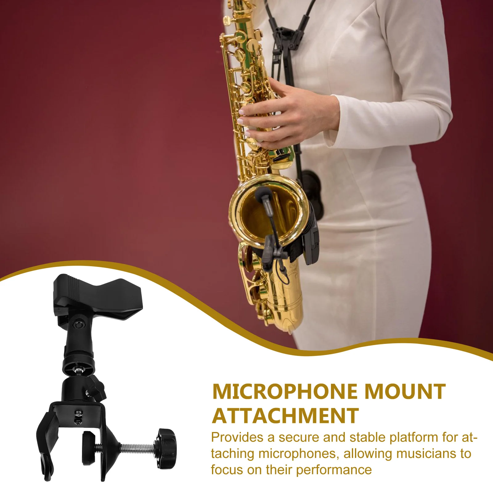 

Saxophone Microphone Clip Adjustable Desktop Accessories Mic Stand Clamp Multifunction Holder Mount Clamps For Tripod Camera