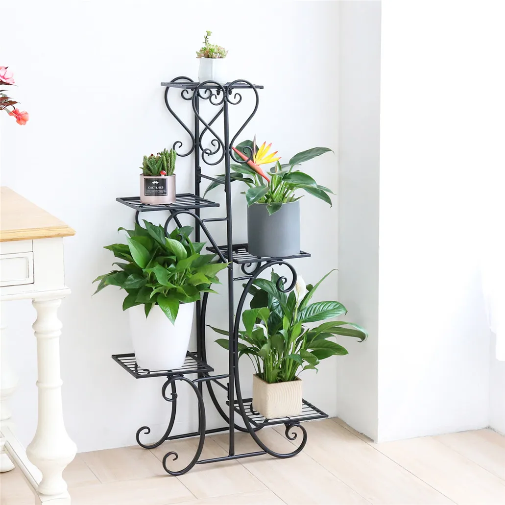 

5 Tier Extra Large Indoor Outdoor Metal Plant Stand Shelf Anti Rust Iron Garden Flower Pot Holder Rack