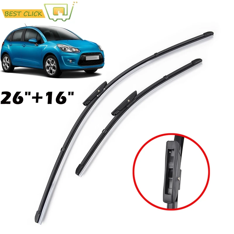 Misima Windshield Windscreen Front Window Wiper Blades For Citroen C3 2nd Gen 2009-2016 2010 2011 2012 2013 2014 2015