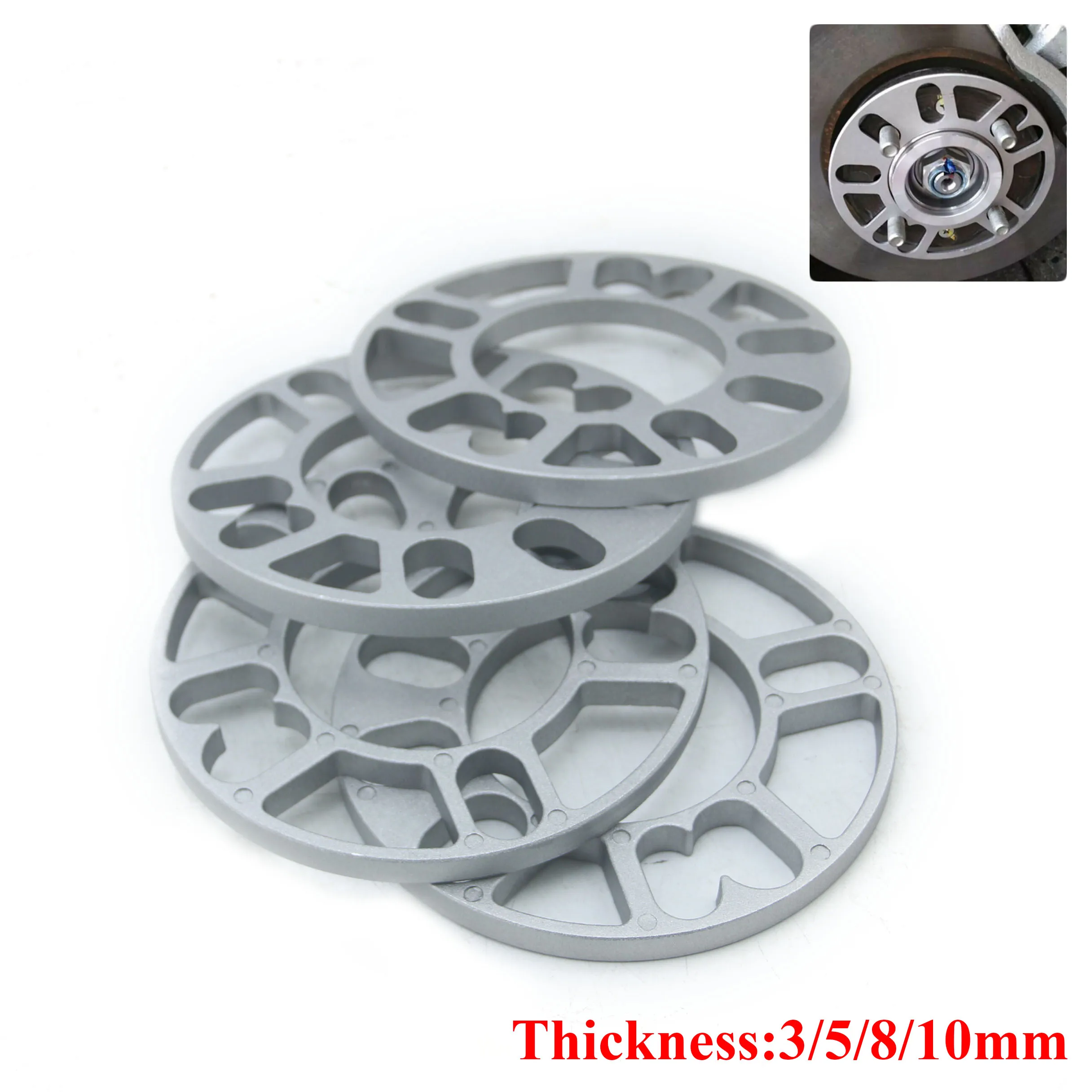 

Aluminum Universal Car Wheel Spacer Shims Plate 3mm 5mm 8mm 10mm Fit 4x100 4x114.3 5x100 5x108 5x114.3 5x120 Car Flat Spacers