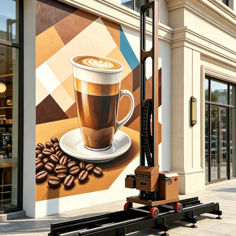 customized Vertical Wall Printer UV Large Format for Indoor Outdoor Wall Art Mural with 6m Floor Guide Rail