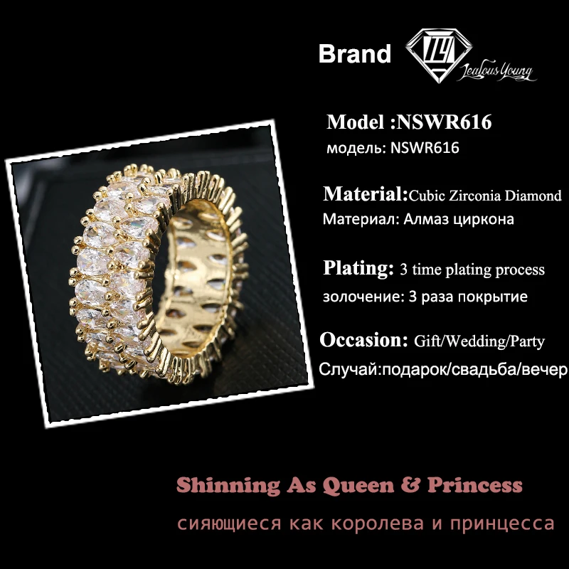 Classic Women's Jewelry Hand Made Cubic Zirconia Marquise Ring for Women Wedding Engagement Rings