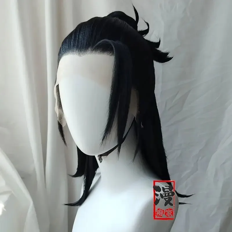 

ff34Long Wavy Black Styled Customized Suguru Geto Cosplay Hairstyle Comic Con Party Wigs Halloween Costume Wig Comics Role P