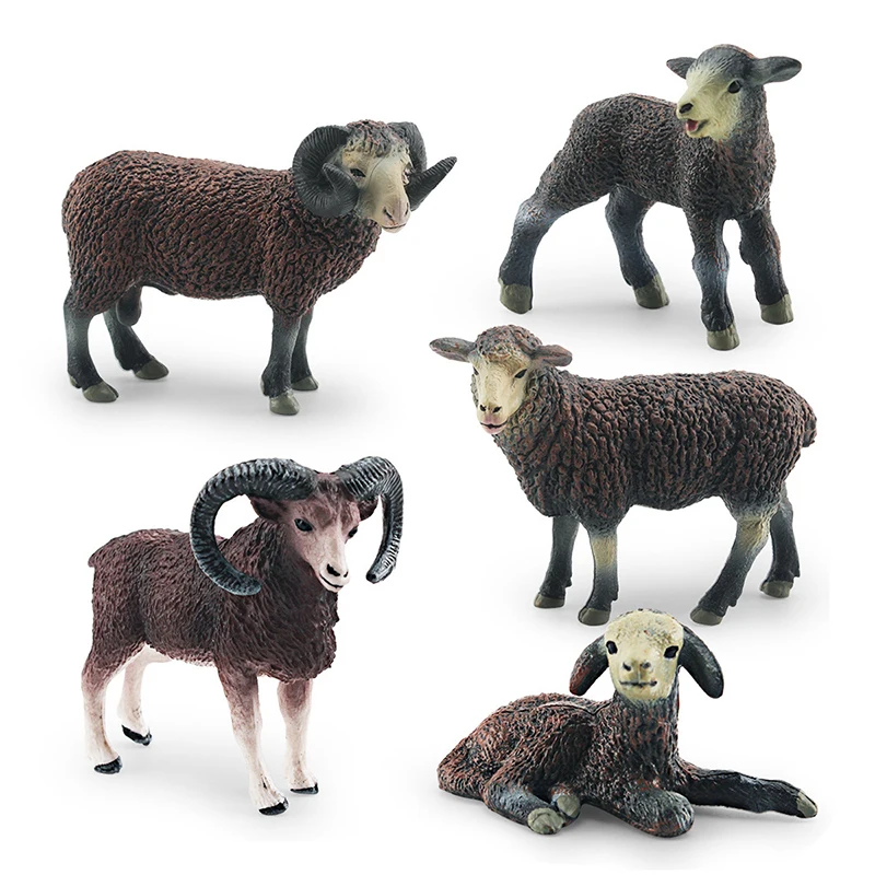 Fun Simulation Farm Animal Sheep Model Children's Cognitive Goat Lamb Static Home Desktop Ornament Toys Kids Toy Birthday Gift