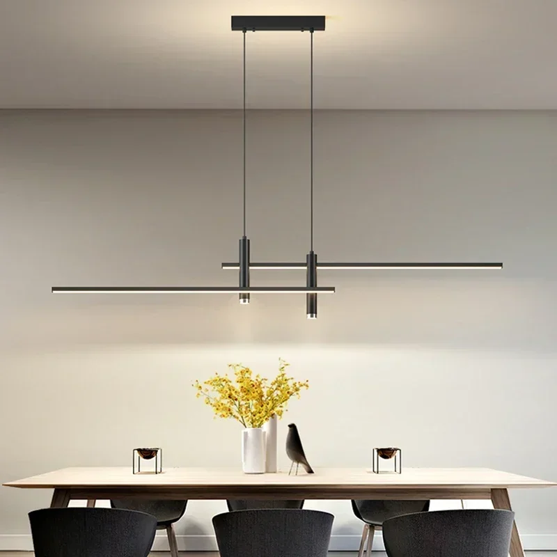 

Modern LED Pendant Lamp Dimmable Dining Table Kitchen Minimalist Black Gold Chandelier Home Decor Lighting Lusters Fixtures