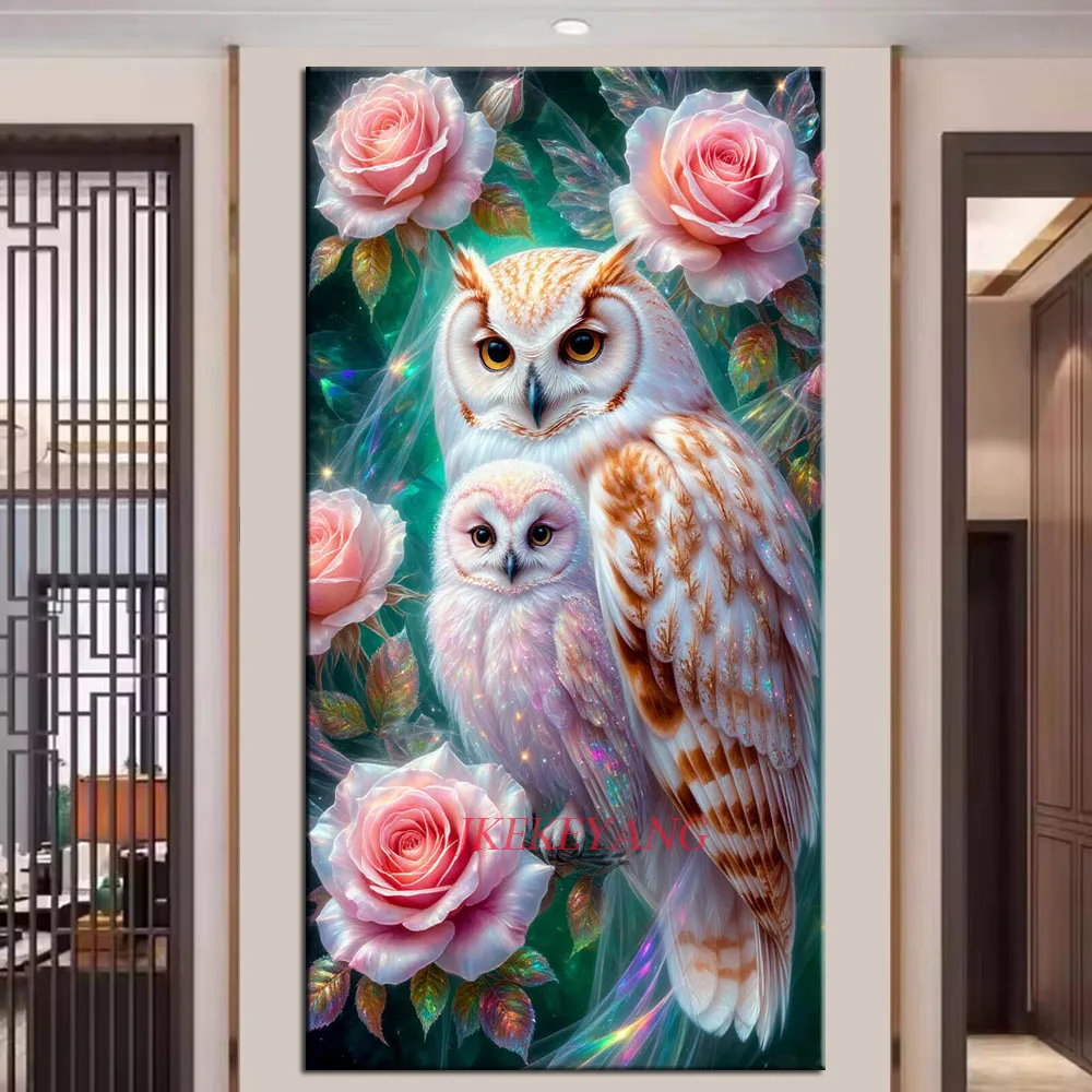

Beautiful Owl and Flowers Picture DIY Diamond Painting Cross Stitch Full Drill Diamond Mosaic New Collection Home Decor
