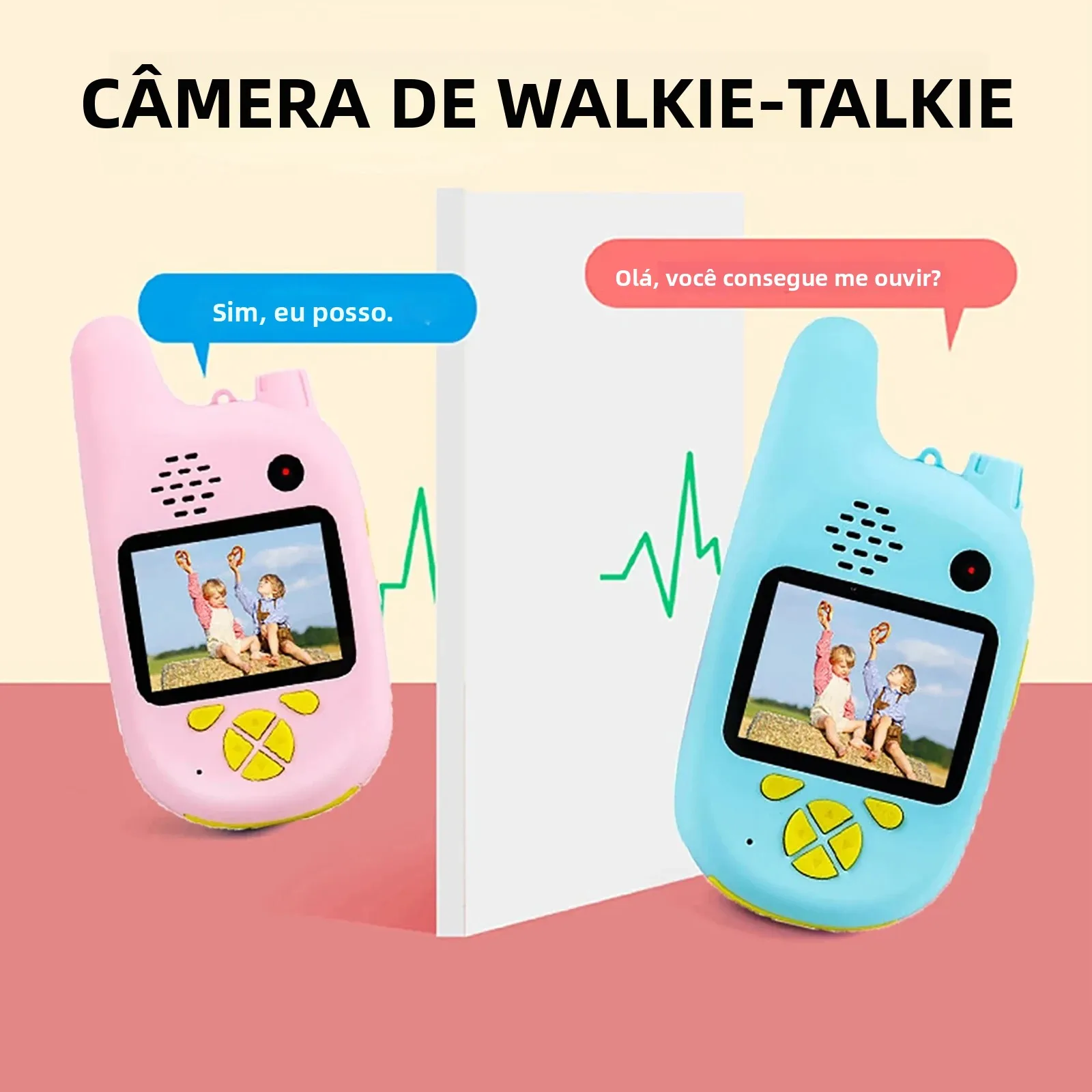 子供用ビデオウォーキートーキー-2個パック-ワンクリック通話-子供用ビデオインターホン-充電式-子供用屋内外玩具-インターホン