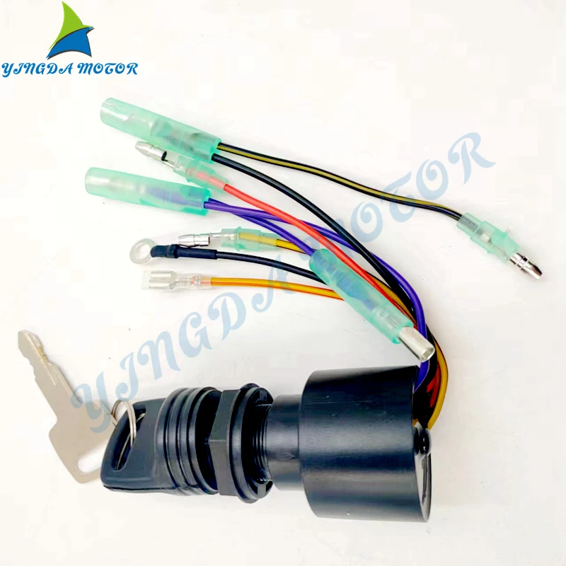 

87-17009A5 Boat Ignition Switch Assy Key for Mercury Mariner Control Box 3 Position 6 Wire Connectors Outboard Motor87-17009A2