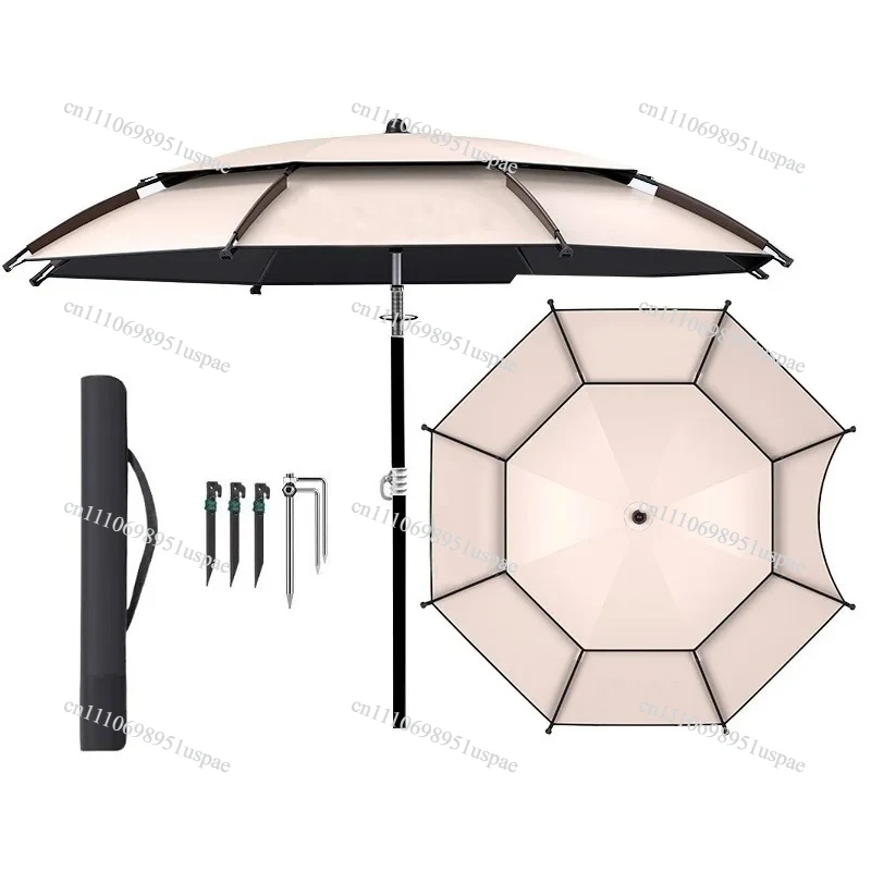 Adjustable Beach Sun Protection Umbrella Camping Shading Umbrella 1.8-2.6M Outdoor Fishing Umbrella  Folding Fishing Big Parasol