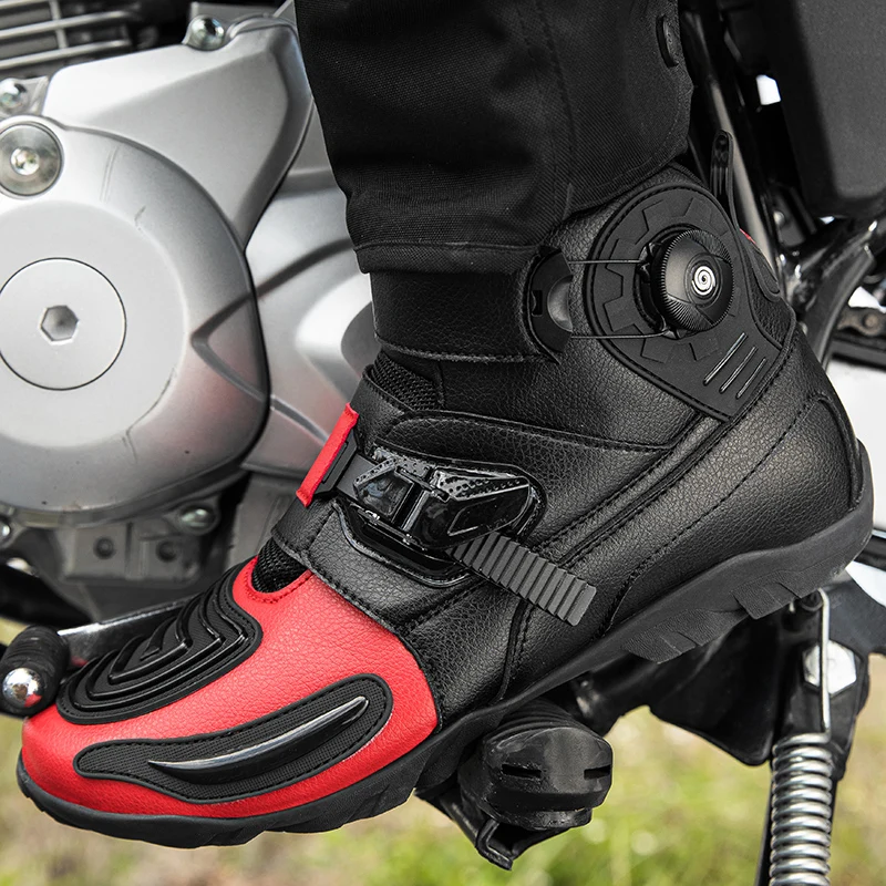 

Motorcycle protective riding boots men four season off-road racing short boot breathable anti slip travel equipment cycling boot