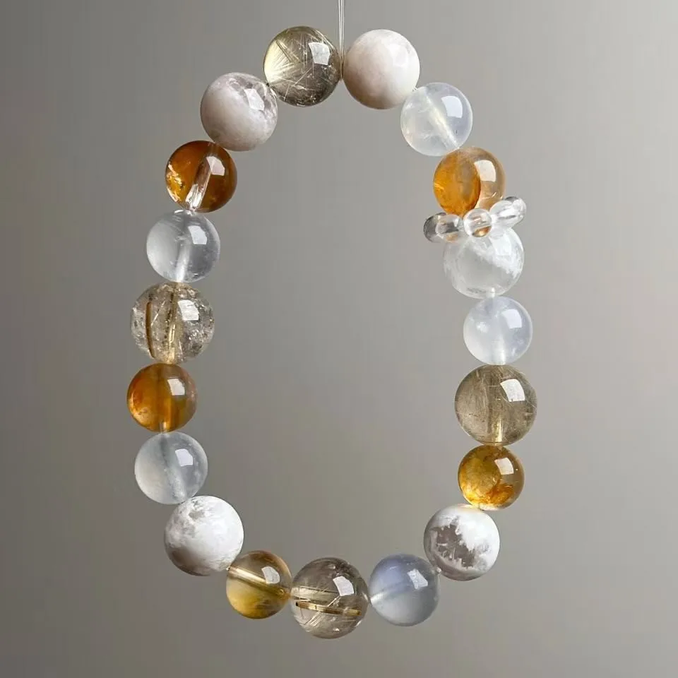 

Natural Duobao Crystal Bracelet, Copper Hair Crystal, Hair Crystal, Yellow Gum Flower, Light Luxury Fashion, Women's Bracelet.