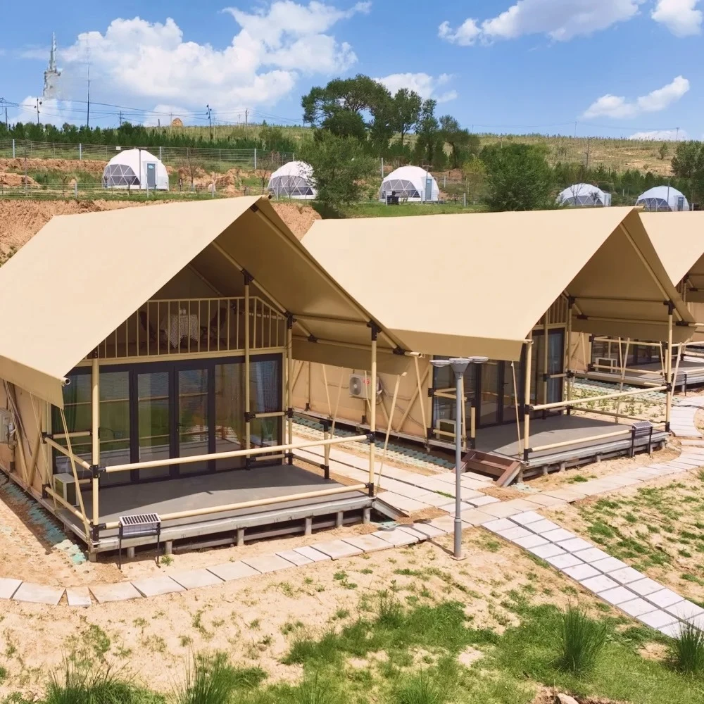 Outdoor Waterproof Loft House Tent Luxury Two-story Living Resort Glamping Safari Hotel Lodge Tents 2 Story