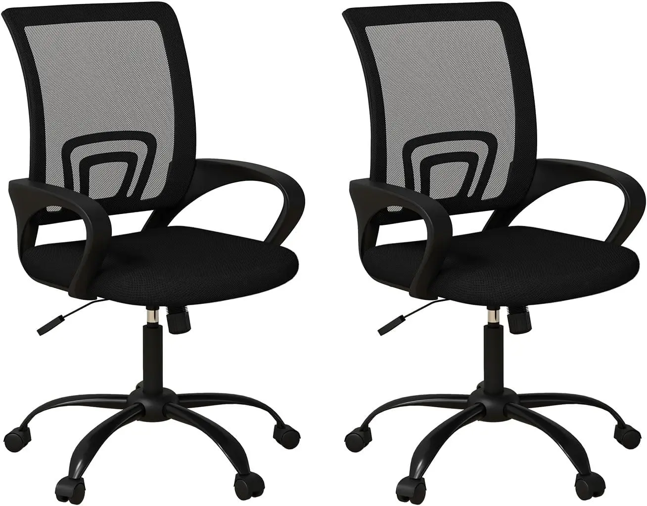 

Ergonomic Office Chairs Set of 2, Mesh Computer Desk Chairs with Wheels, Height Adjustable Swivel for Conference Room