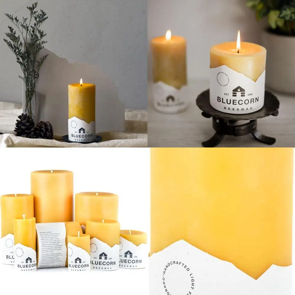

Pillar Candle, 100% Pure Natural Bees Wax, 3x6 Candle, Clean Burning & Dripless, Long Lasting (90 Hr), Paraffin, Soy & Fragrance