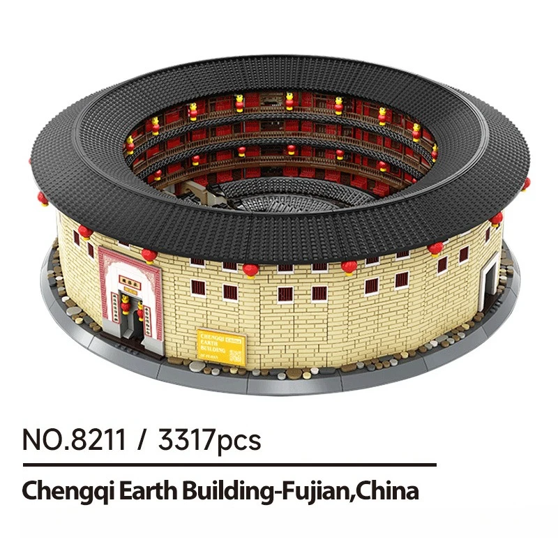 

3317 шт. Chengqi Earth Building-Fujian, Китай, строительные блоки, архитектурные строительные кирпичи, игрушка в подарок для взрослых и детей