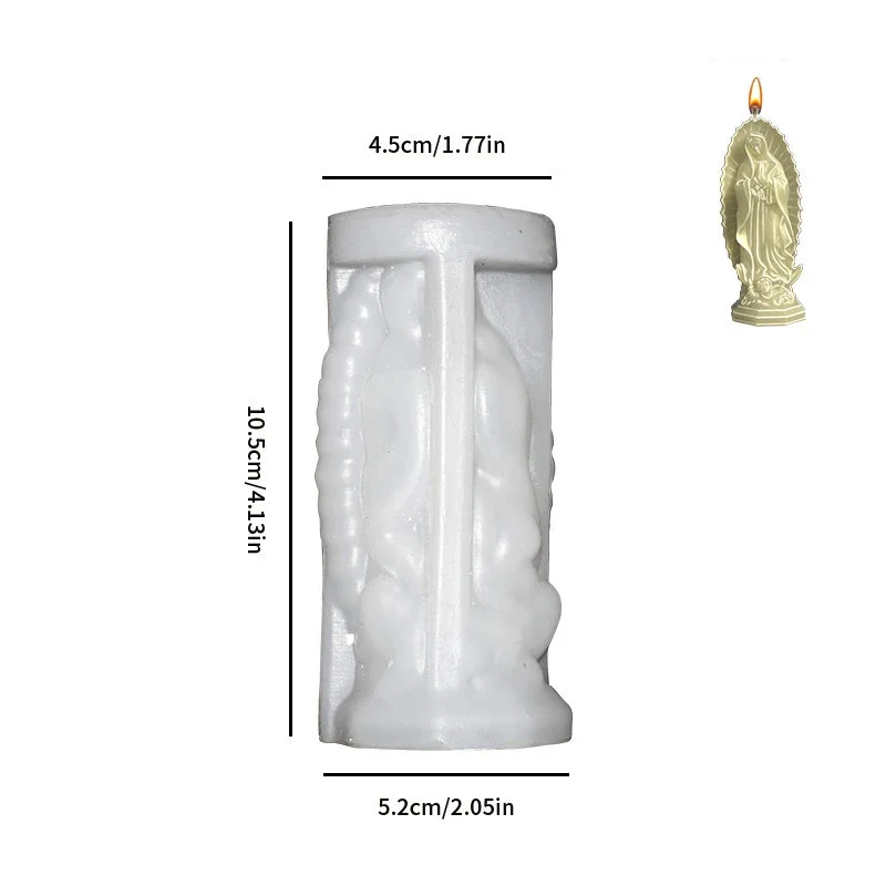 Small Virgin Mary Silicone Candle Mold Christ Religious Statue of The Birth Mother Plaster Crafts Gift Resin Molds Home Decor