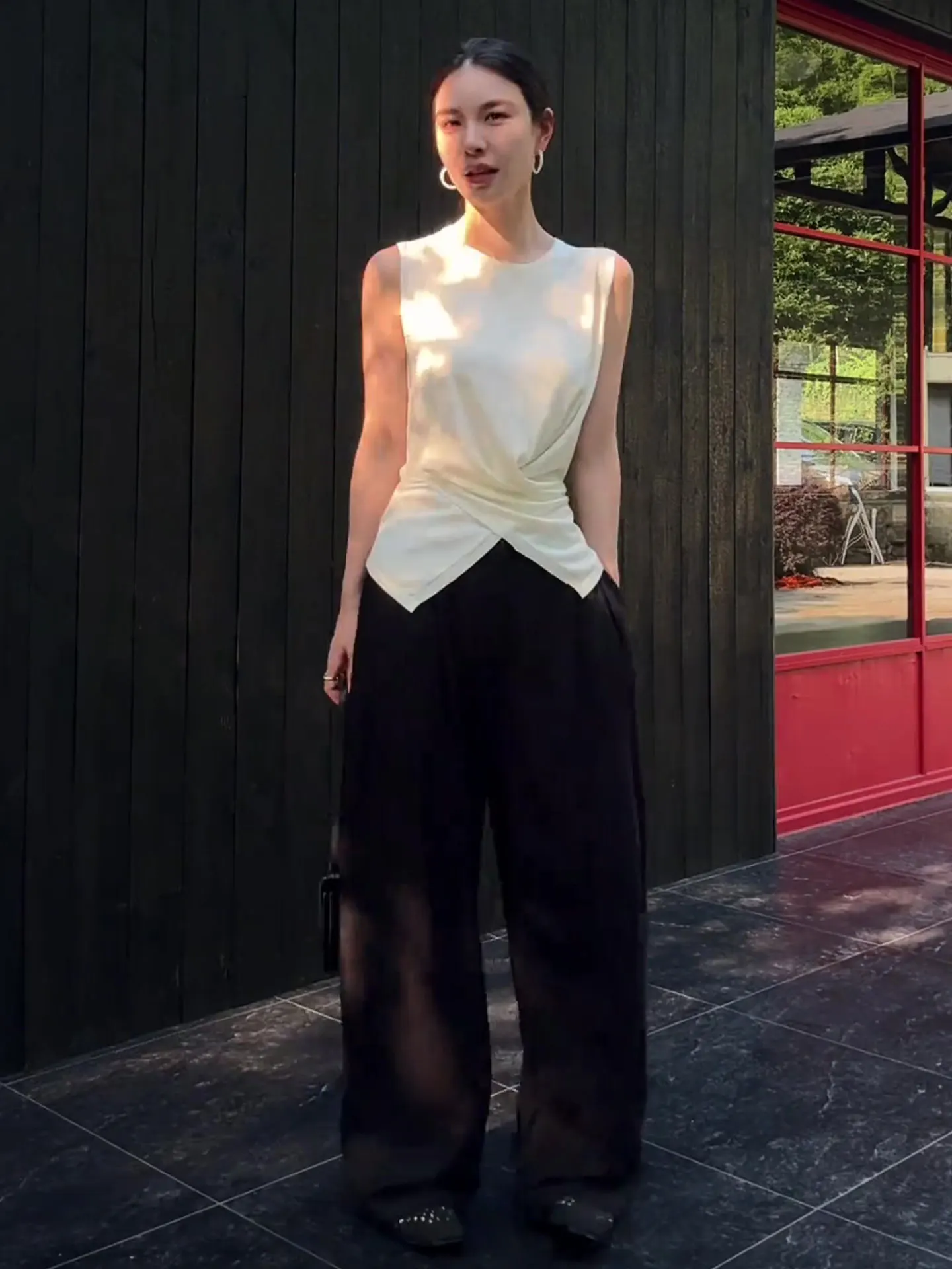 เสื้อไหมพรมถักลายไขว้ รุ่นนีไอซ์ซิลค์ สไตล์เกาหลี ใส่สบาย เหมาะสำหรับฤดูร้อน แฟชั่นสำหรับผู้หญิง