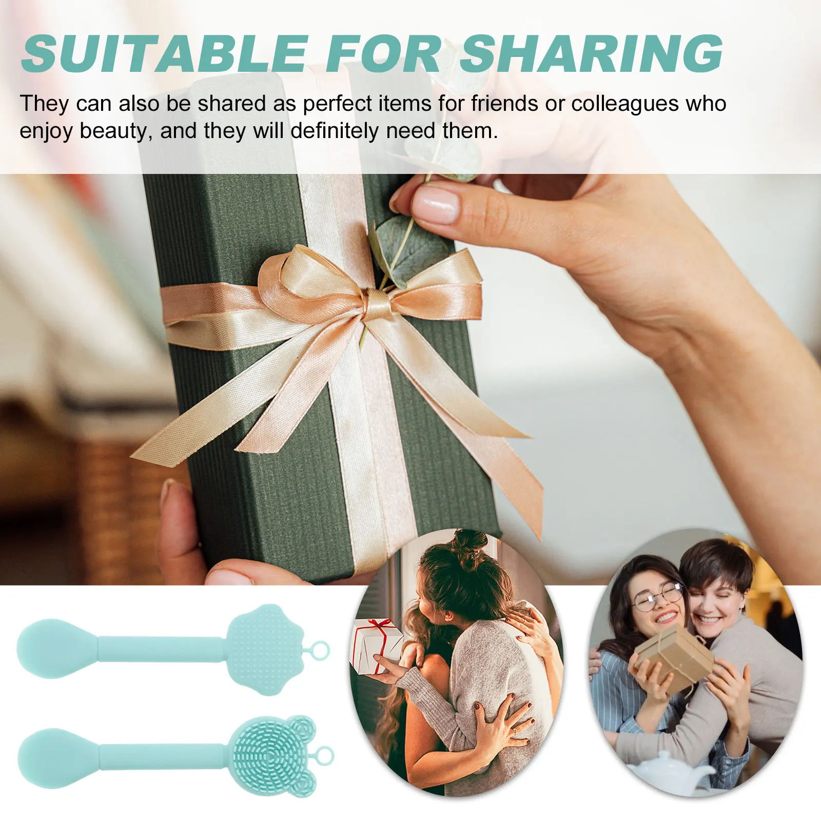 2 個のシリコーン洗顔ブラシダブルエンドソフトフェイスマスクアプリケータースクラバー洗顔ディープクリーニングスキンスムーズ