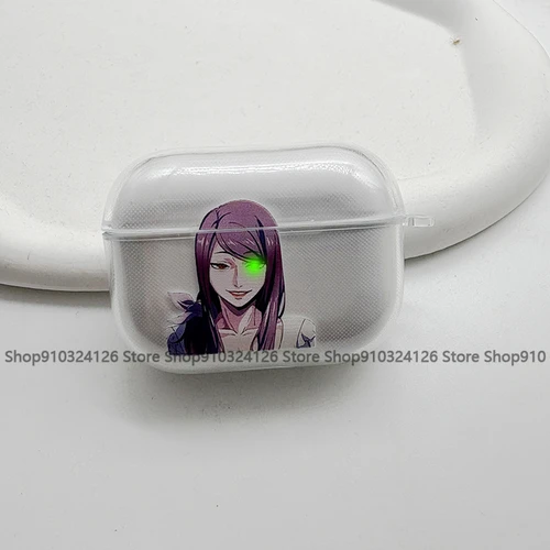 Imagen 2 del producto Funda de silicona suave de Anime Tokyo Ghoul Kamishiro Rize para AirPods 4 Pro 1 2 3 funda transparente para auriculares Bluetooth