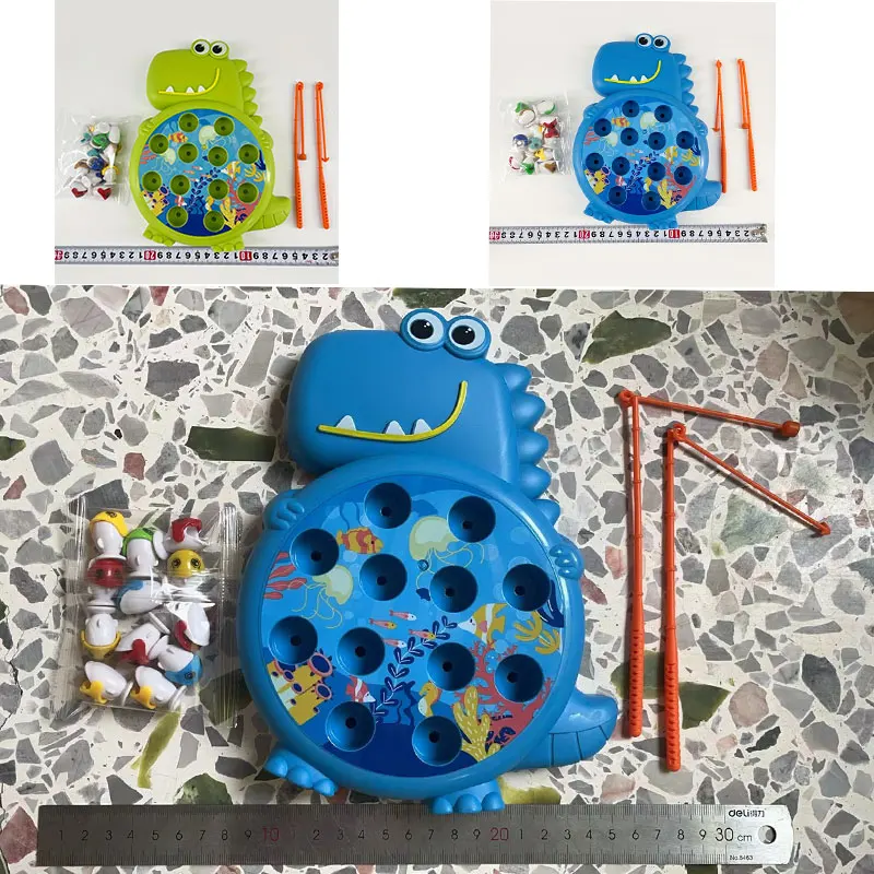 Dinosaur Simple Magnetic Fishing Toys Play Rod Game Toys for Children Baby Montessori with Rod Kids Educational Rotating Gift