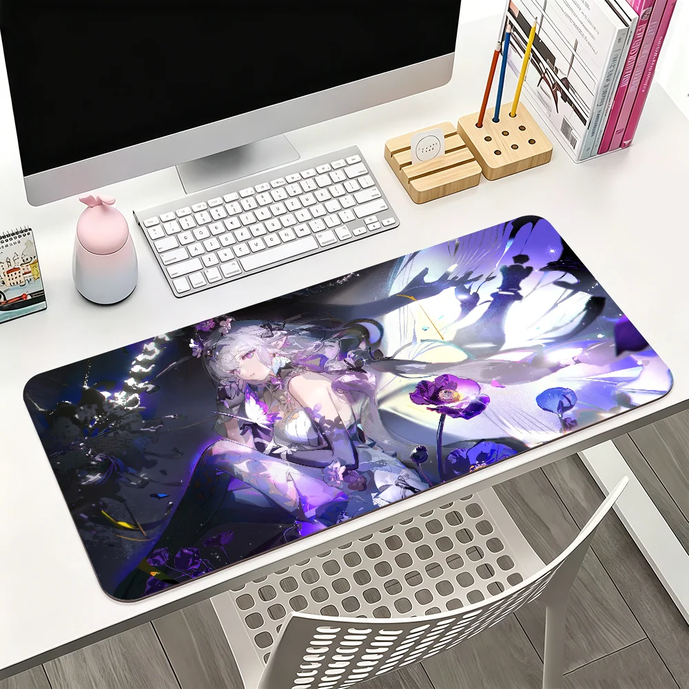 Game Honkai Star Rai Castorice Mouse Pad Large Non-Slip Waterproof Mat Stitched Edge Keyboard Pad for Gaming Daily Office