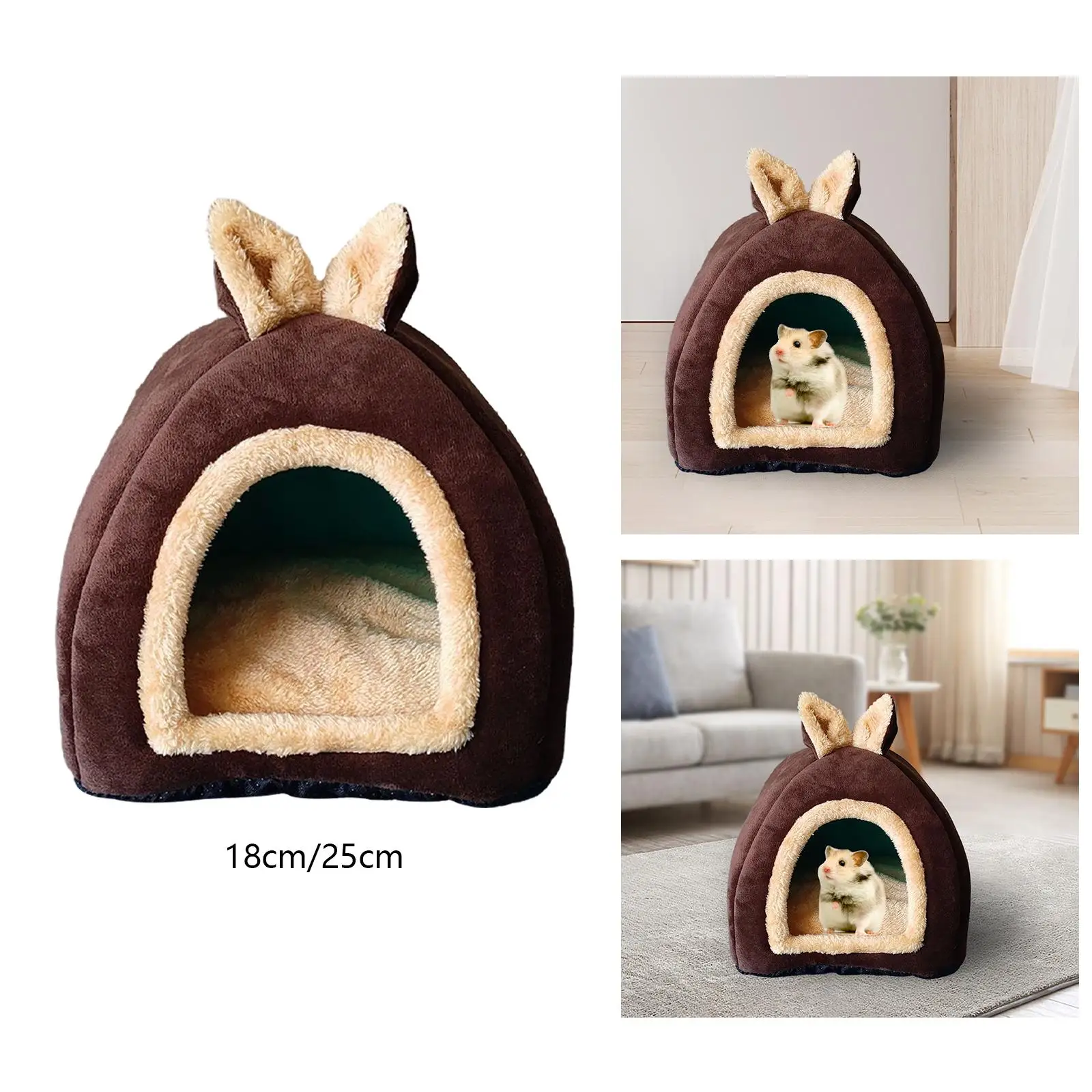 Small Animal Pet House Bed Bedding Cuddle Winter Nest Rabbit Cage Nest for