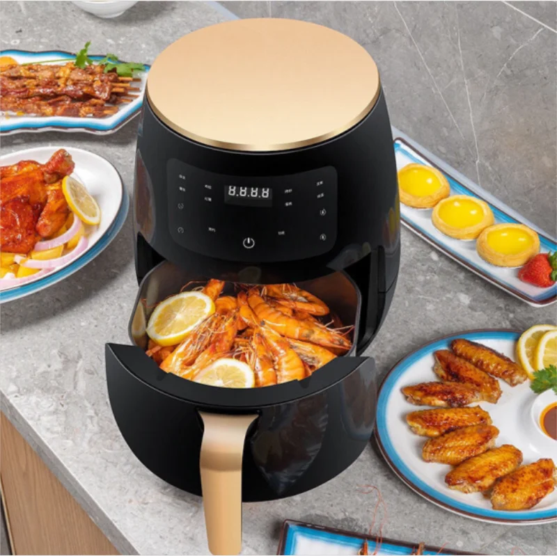 Freidora de aire multifunción de 4,5 l, 1350w, 220v, sin aceite, para cocina saludable, Lcd táctil inteligente, para Pizza, patatas fritas/