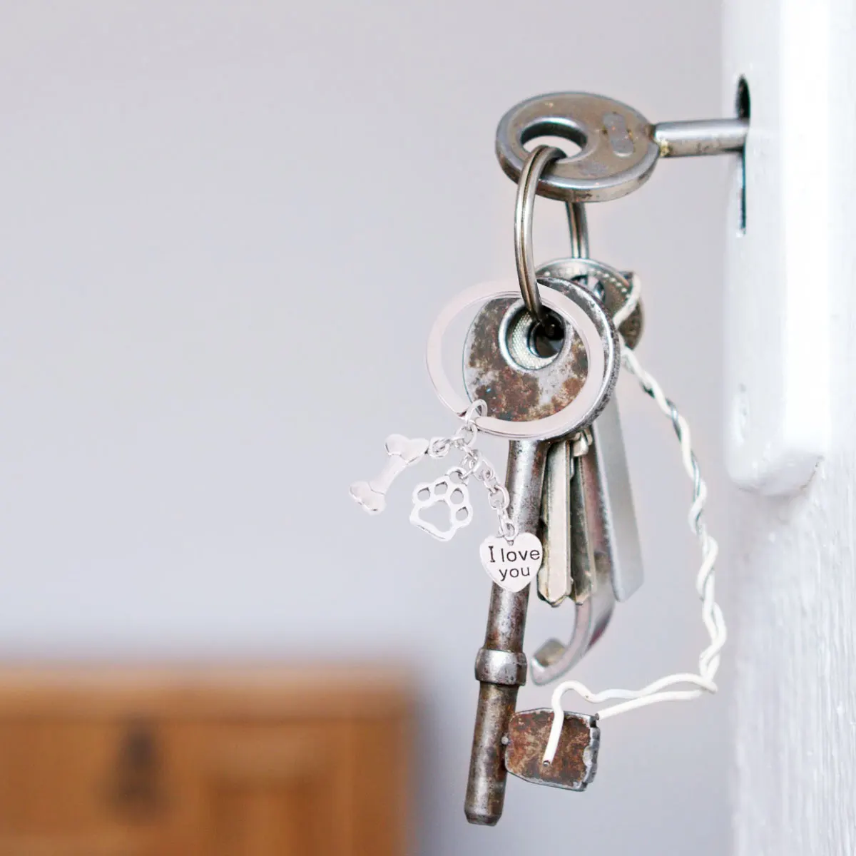 

2pcs Print Keychain Exquisite Ring Creative Holder Bone Bone Dog Paw Keychains Keychains Small Small Gift Gift Stylish Pendant