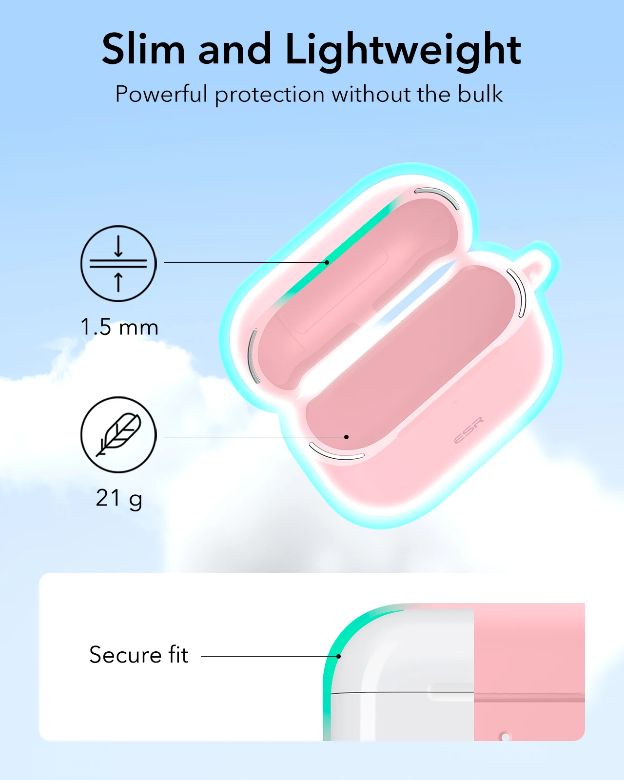 ESR for AirPods 4th Generation (2024) Case HaloLock with MagSafe Earphone Protection Cover for AirPods Pro 2nd/1st Gen(2023）