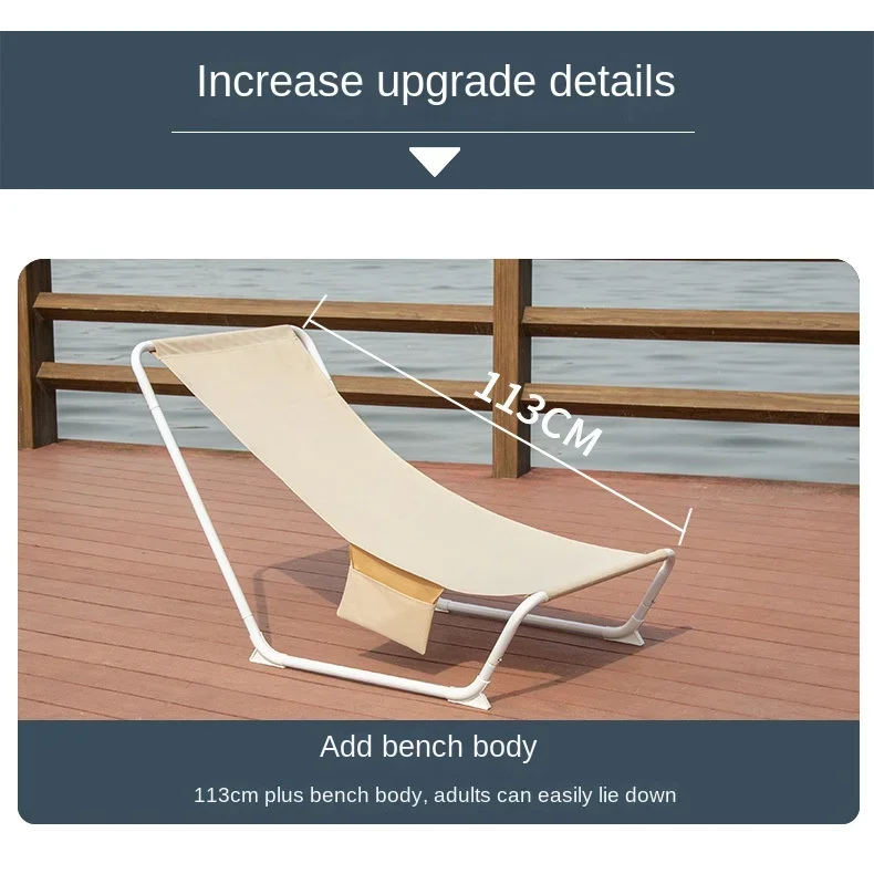 Outdoor Sunbathing Lounge Chair Beach Portable Sun Lounger Adjustable Reclining Sunbathing Lounge Chair Lawn Poolside Picnic