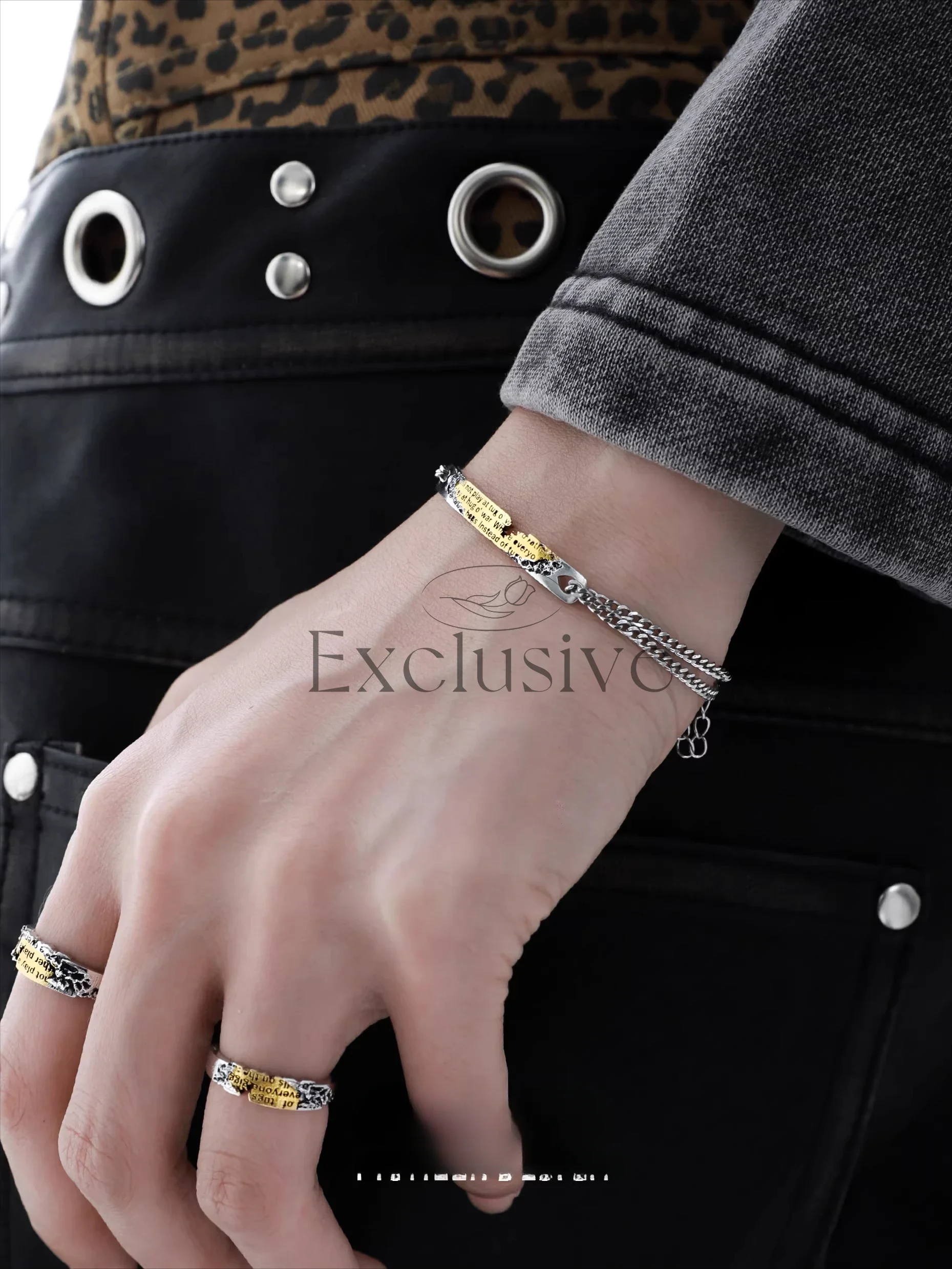 Immortal Couple Bracelet Sterling Silver Pendant Titanium Steel Bracelet Niche Design Advanced
