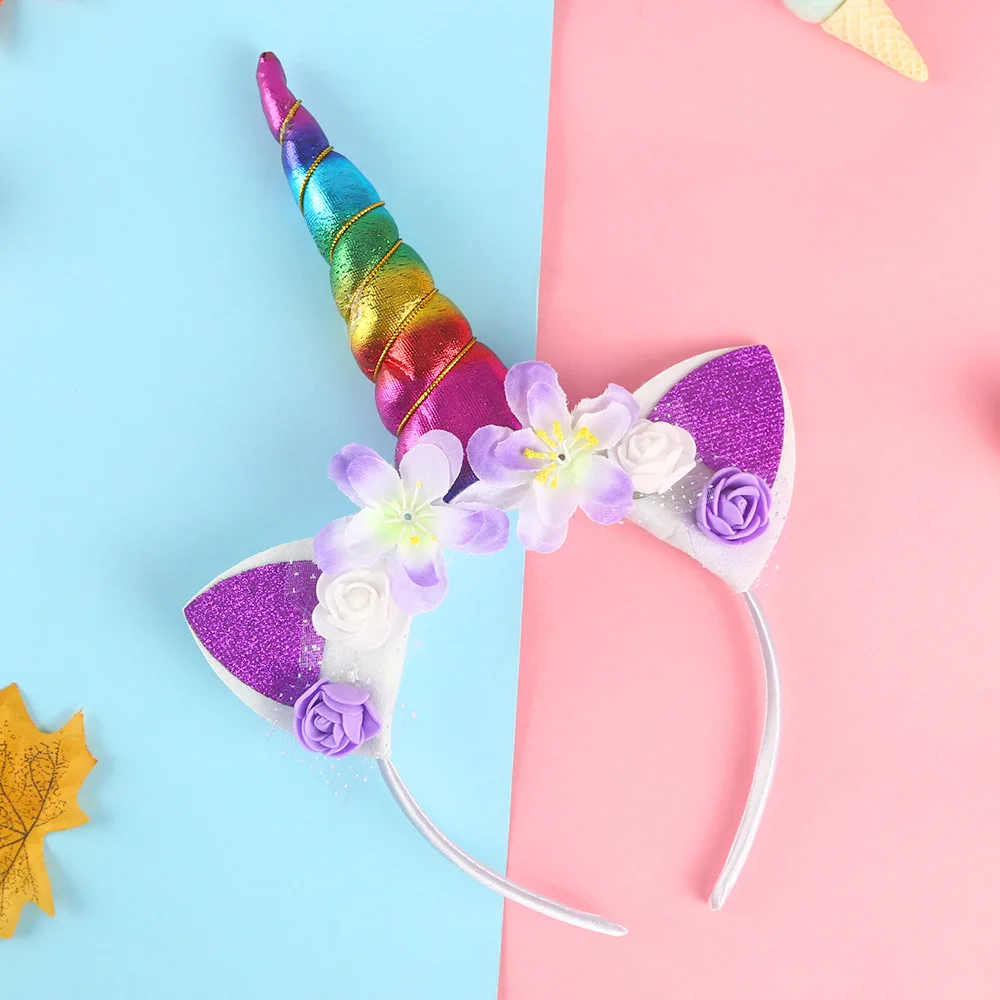 Diadema de unicornio para niños, hebilla para la cabeza para fiesta de Halloween, regalo de cumpleaños, accesorios para el cabello para bebés y niñas