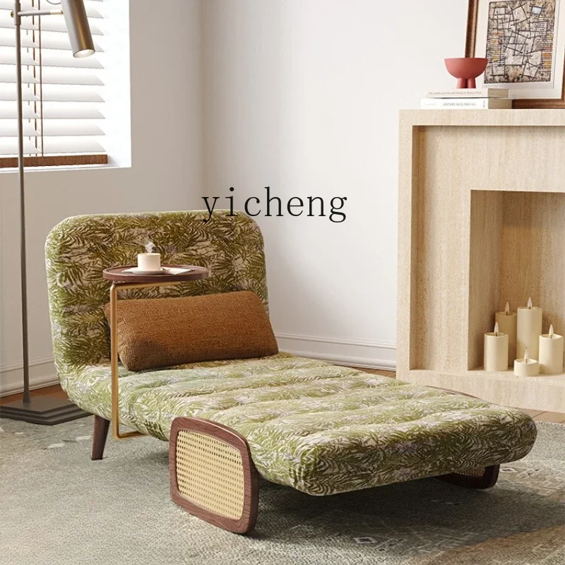 SFY folding sofa bed dual-purpose living room small apartment overnight cotton and linen fabric solid wood