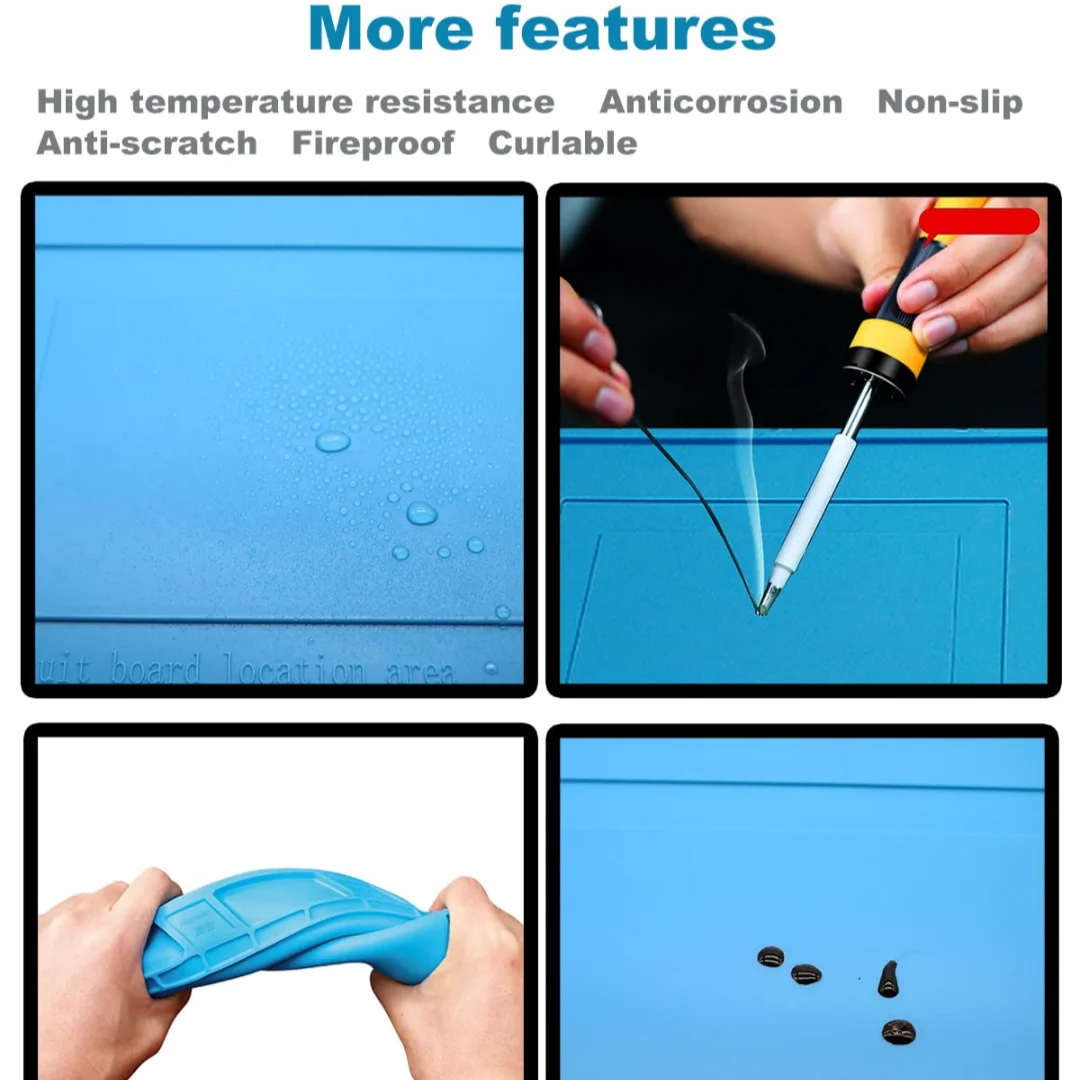 

Паяльные подушечки, силиконовые магнитные подушечки, подходят для паяльников BGA и пистолетов, верстаков, мобильных телефонов, ремонта ноутбуков.