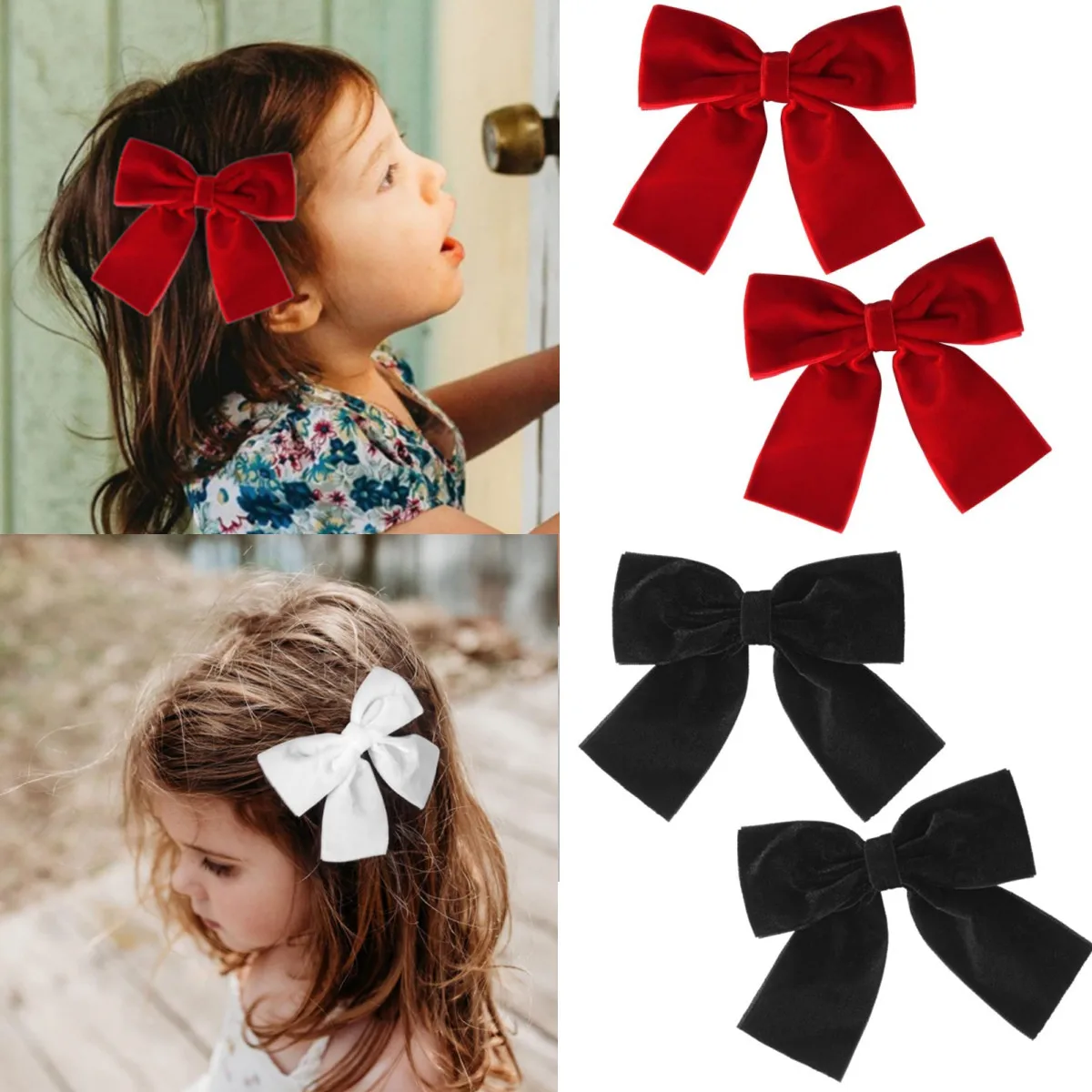 

2025 Christmas Cute Velvet Bow Hairpins Children Girls Kid Hair Clips Barrettes Accessories Hairclip Headwear Headdress Ornament