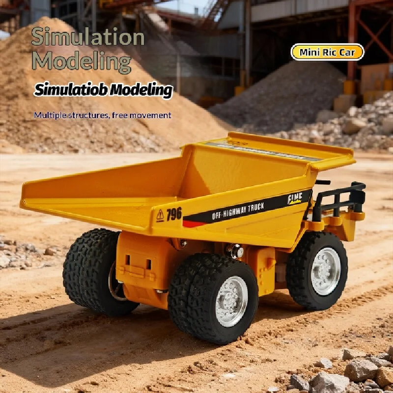 Mini RC Construction Toy Heng Guan HG4 431 Alloy Dump Truck Scale Remote Control Vehicle Perfect Gift For Boys