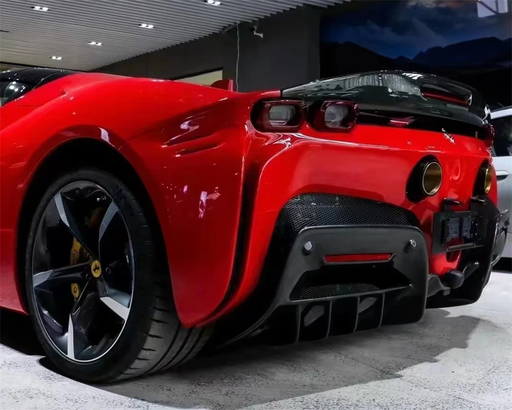 

Used for Ferrari SF90 Body Kit Upgraded with All Carbon Fiber and OEM Style Rear Diffuser Body Kit