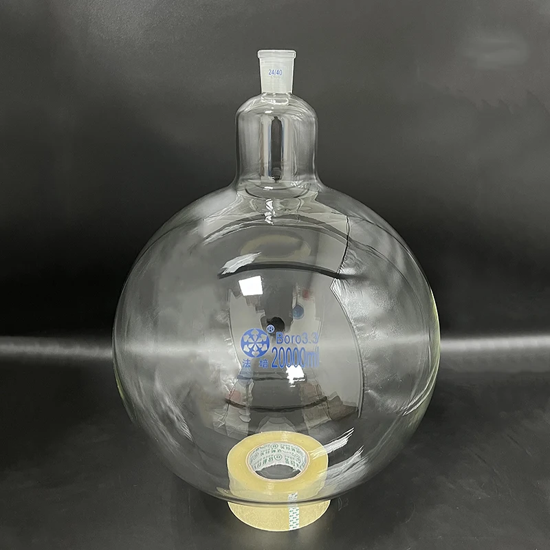 Single standard mouth round-bottomed flask,Capacity 20000ml and joint 24/40,Single neck round flask