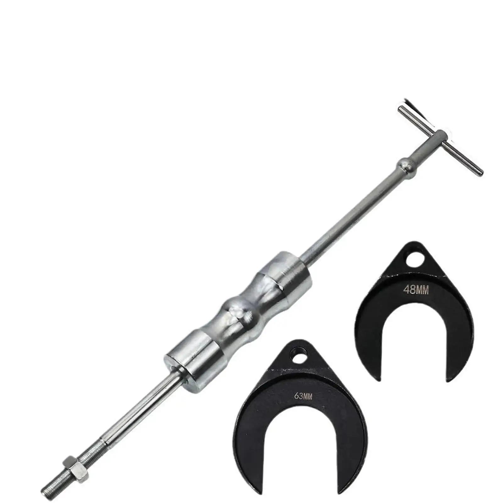 

Inner CV Joint Puller Tool Set with 48mm 63mm Adapter 5/8"-18 Sliding Hammer CV Joint Fork Hub Remover Axle Assembly Tool