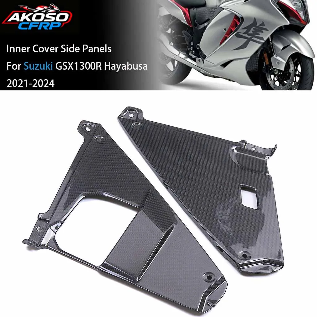 

Внутренняя крышка из углеродного волокна для мотоцикла, боковые панели, передние под обтекатели, аксессуары для SUZUKI GSX1300R Hayabusa 2021-2024, защита