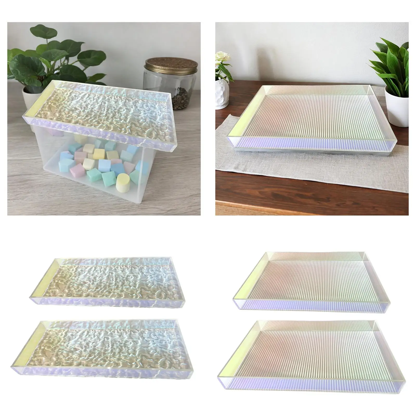 Colorful Acrylic Tray Home End Tray Multifunction Ornate Serving Tray for Study Room Countertop Dining Room Home Decor