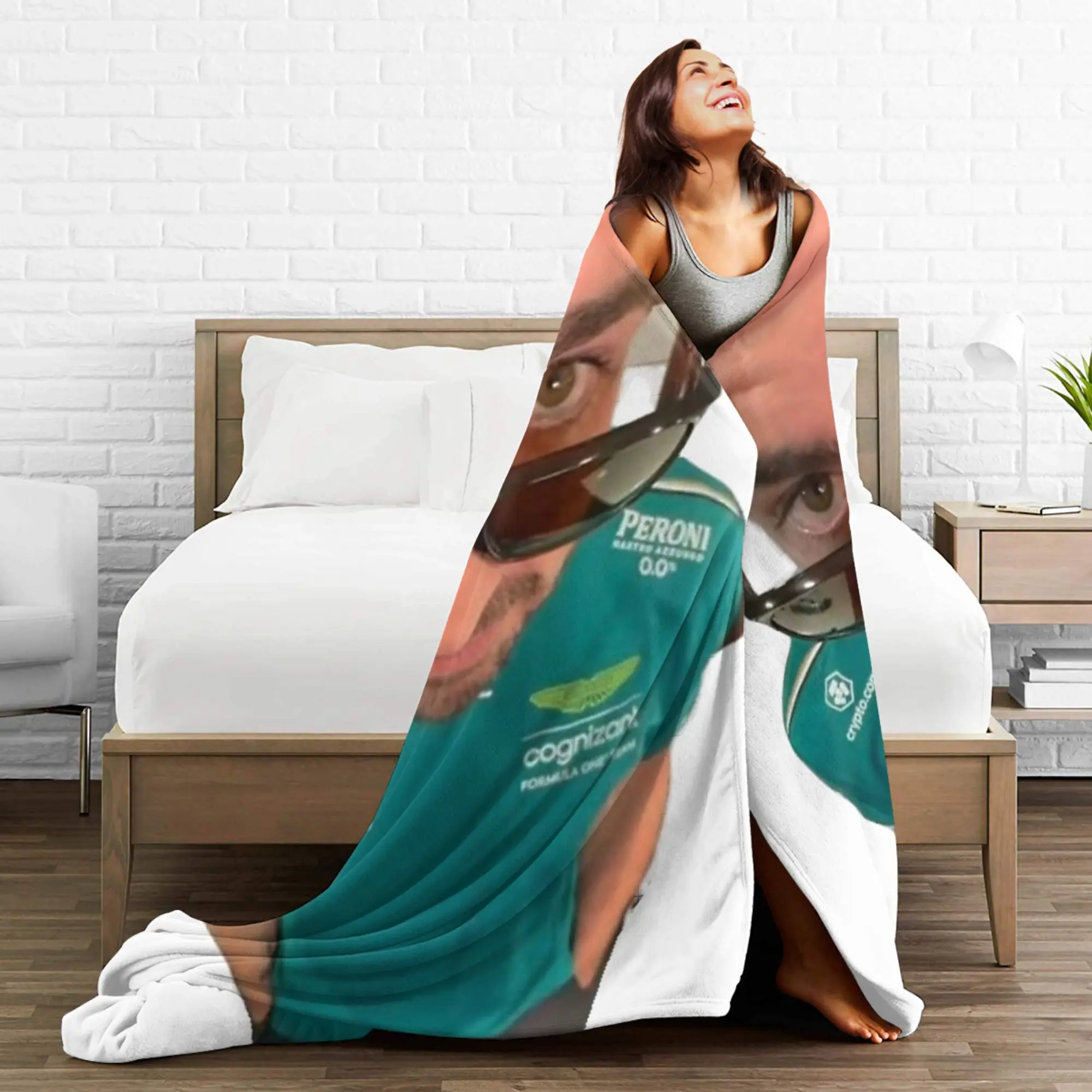 بطانية Fernandos Alonsos عالية الجودة، بطانية رمي دافئة للغاية، مفرش سرير شتوي للأولاد والبنات في الهواء الطلق في الشارع