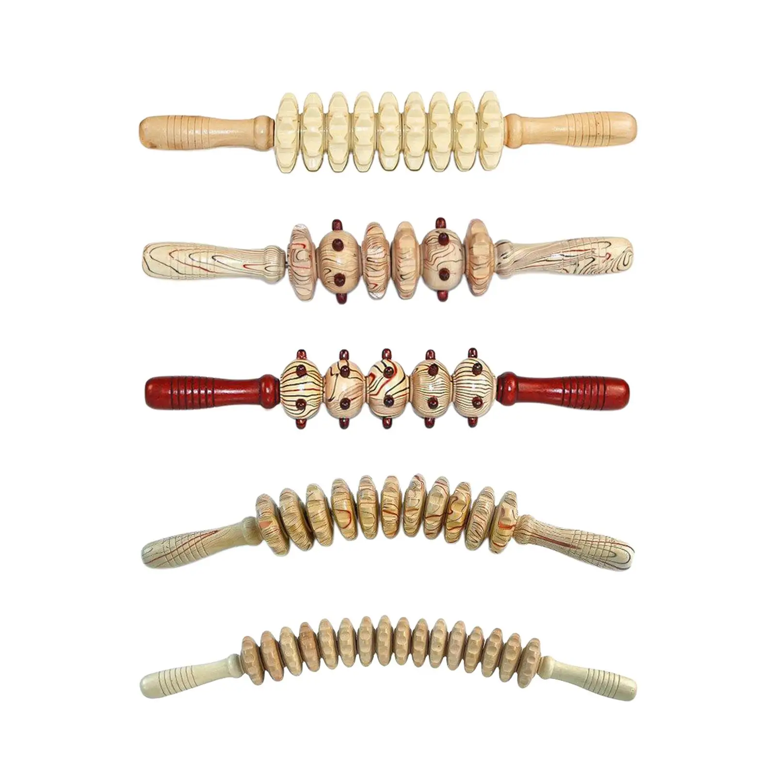 Wooden Massage Roller Handheld Roller Massager Stick for Abdomen Thigh Arms