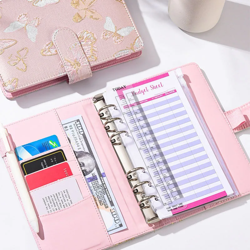 3 Styles A6 Fabric Butterfly Budget Binder, Cash Envelope System with Zipper Pockets, Wholesale Planner - Image 3
