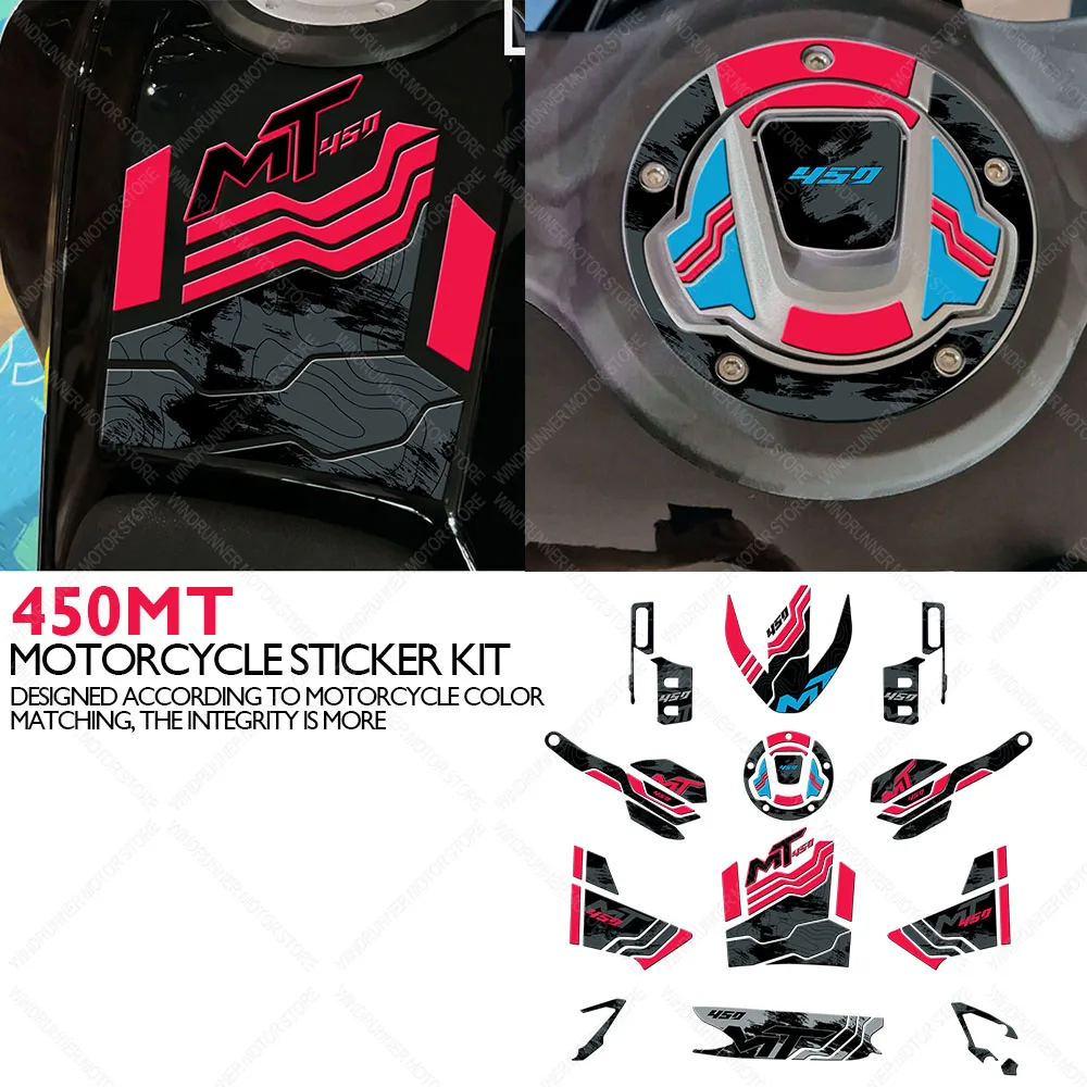 

Motorcycle Accessories Anti Scratch Protective Tank Pad Stickers Kit 3D Resin Protective Sticker For CFMOTO 450MT 450mt