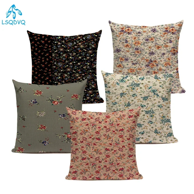 Decorative Throw Pillows Case Farmhouse Spring Flower Plant Floral Garden Sofa Home Decor Pillowcase Cushion Covers 45x45 40x40